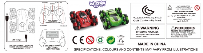 Woopie Sjovt RC bil med akrobatik 360° med fjernbetjening 2,4 GHz