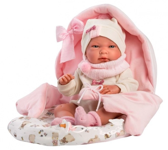 Llorens 73884 NEW BORN PIGE - realistisk babydukke med hele kropp i vinyl - 40 cm
