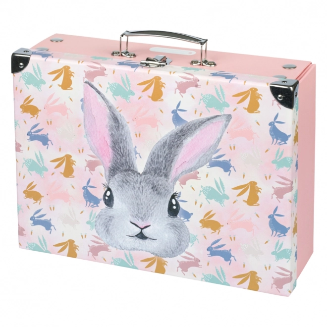BAAGL Foldbar skoletaske Bunny med metalbeslag
