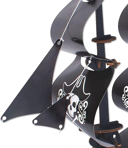 Træ 3D puslespil Piratskib Sort perle