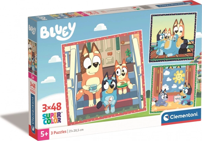 CLEMENTONI Puslespil Bluey 3x48 brikker