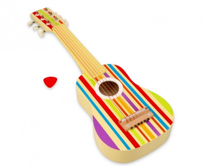 Regnbuefarvet træ seksstrenget guitar