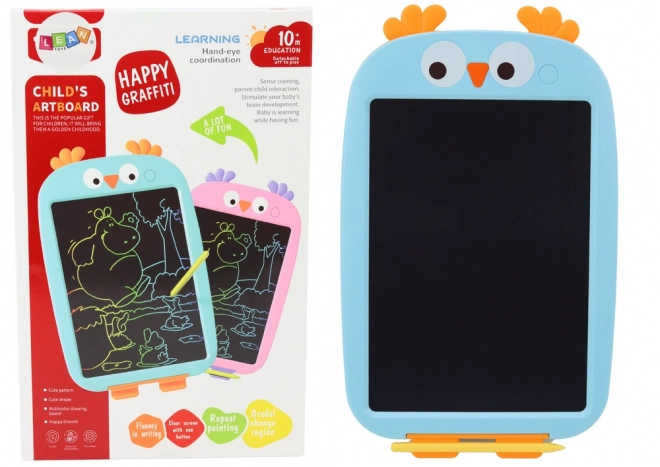 Tablet til tegning med fuglemotiv, blå