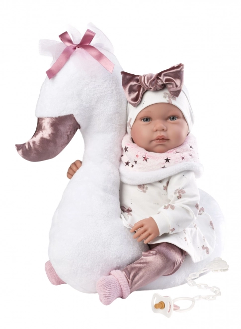 Llorens 84456 NEW BORN - realistisk babydukke med lyd og blødt stofkrop - 44 cm