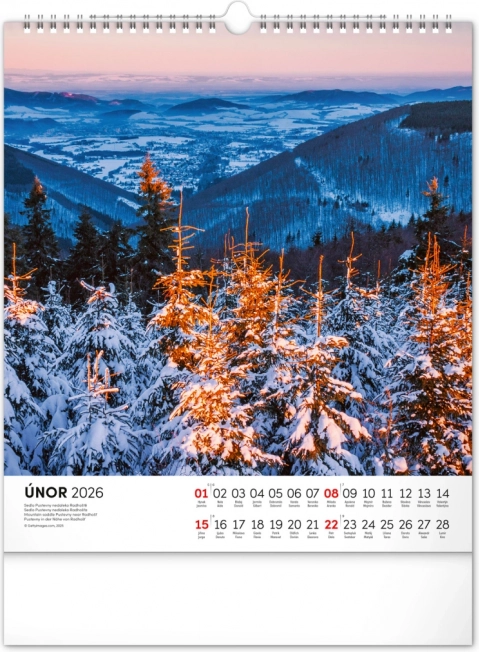 Vægkalender Vandringer i det moraviske landskab 2026