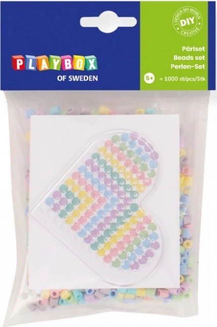 Playbox Lille sæt strygeperler Hjerte 1000 stk
