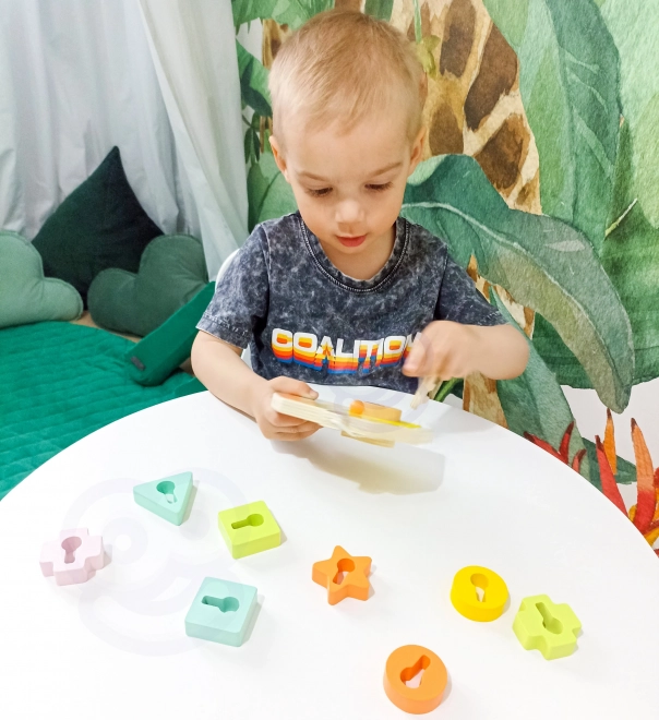 Classic World Montessori trælegetøj nøgle og dør 11 stk