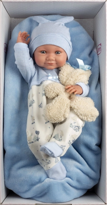 Llorens 73807 NYFØDT DRENGELOTTE - realistisk dukke baby med hele vinylkrop - 40 cm