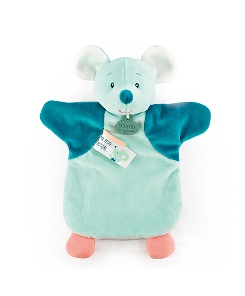 Doudou Plysbamse hånddukke mus 25 cm