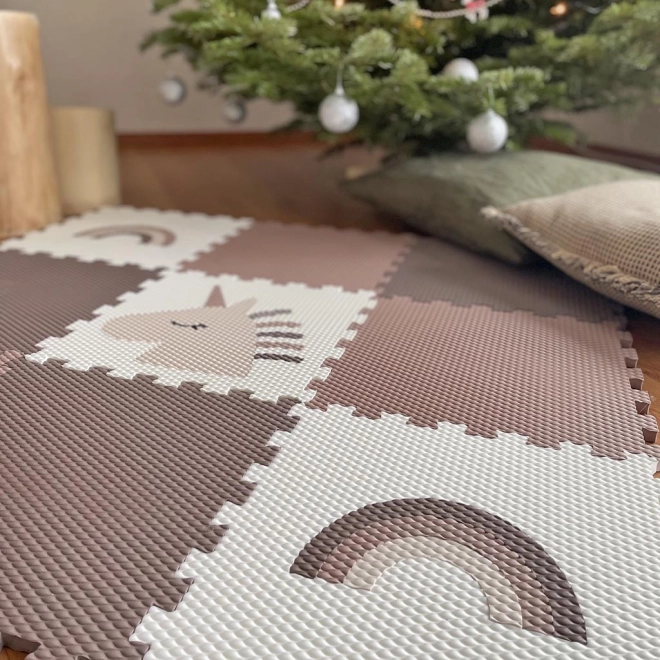 Minideckfloor gulv 9 dele - enhjørning og regnbuer