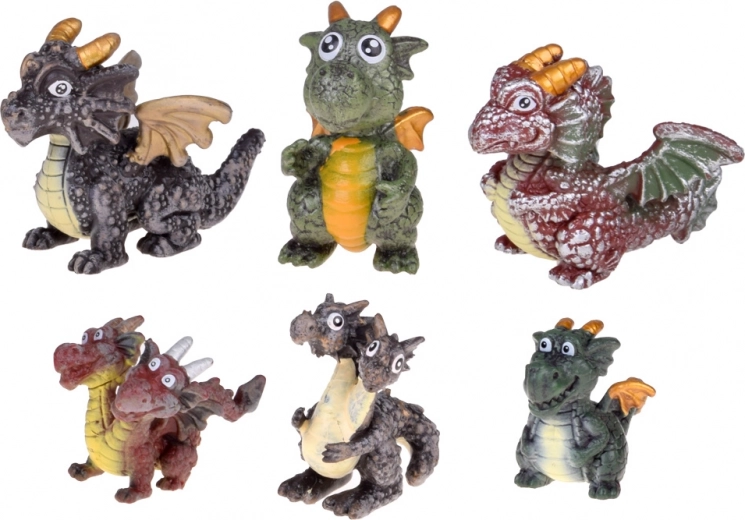 Seks unikke små drager i ét sæt