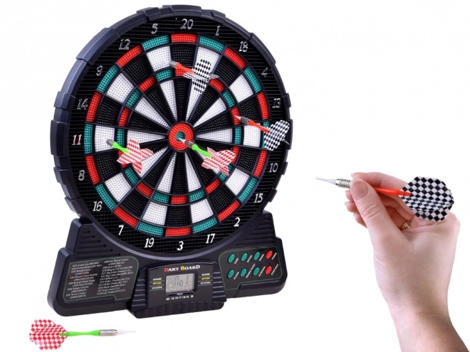 Elektronisk dartskive med 18 spil