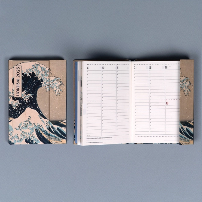 NOTIQUE Ugentlig magnetisk kalender Katsushika Hokusai 2025, 11 x 16 cm