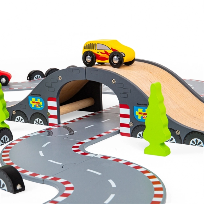 Bigjigs Rail Træ Racerdag Autodræs