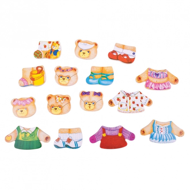 Bigjigs Toys Påklædningspuslespil Bjørnefamilie