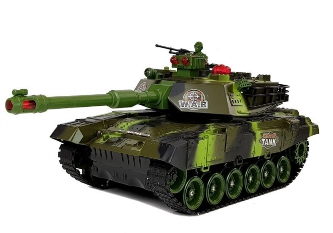 Stor R/C 2,4 GHz fjernstyret tank Lys Lyd Skydning Grøn