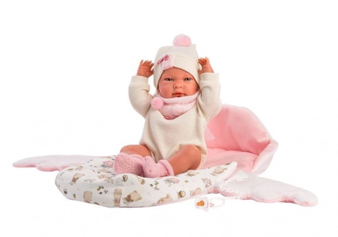 Llorens 73884 NEW BORN PIGE - realistisk babydukke med hele kropp i vinyl - 40 cm