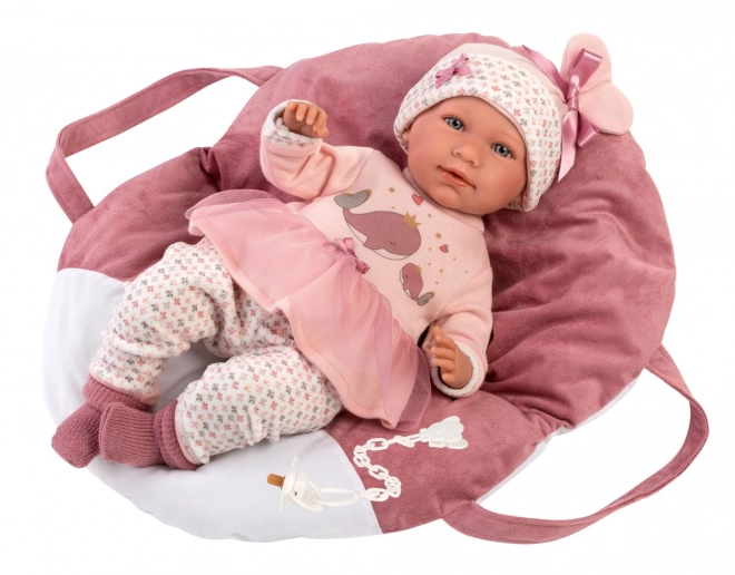 Llorens 74014 NYFØDT - realistisk dukke baby med lyde og blødt stofkrop - 42 cm
