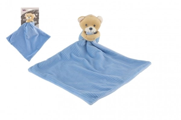 Bamse/sovende bamse plysbamse 22x22cm blå på kort i pose 0+