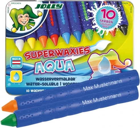 Ubrudelige voksfarver AQUA i metalæske