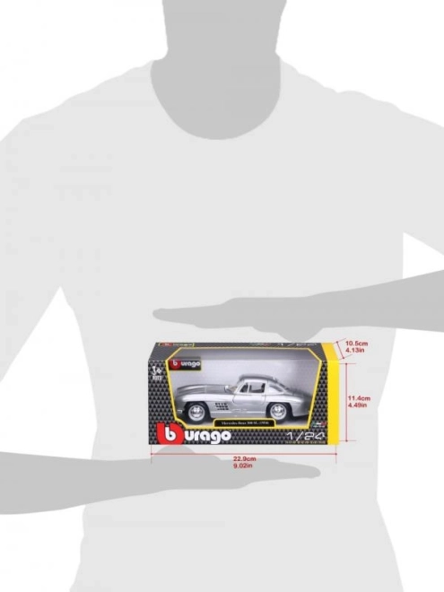 Bburago 1:24 Mercedes Benz 300SL sølv 18-22023