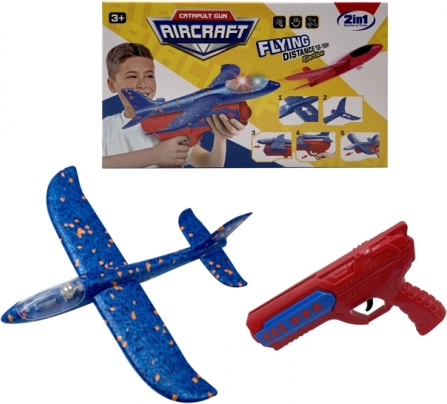 Opskydeligt skumfly med lys og pistol
