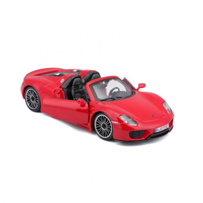 Bburago Porsche 918 Spyder rød model 1:24