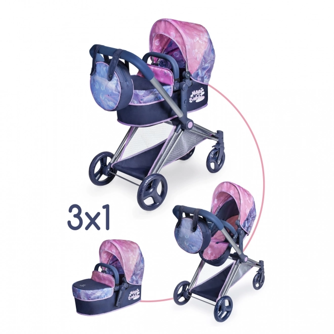 DeCuevas 81776 Sammenklappelig dukkevogn 3 i 1 med taske Magic Bubble 2024 - 73 cm