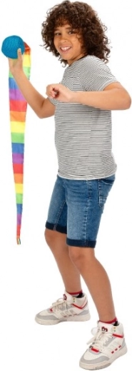 Regnbuefarvet stofhale