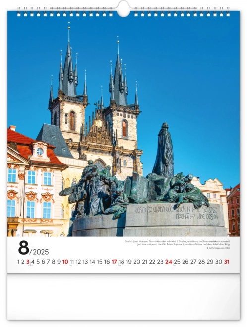Vægkalender Prag 2025, 30 × 34 cm