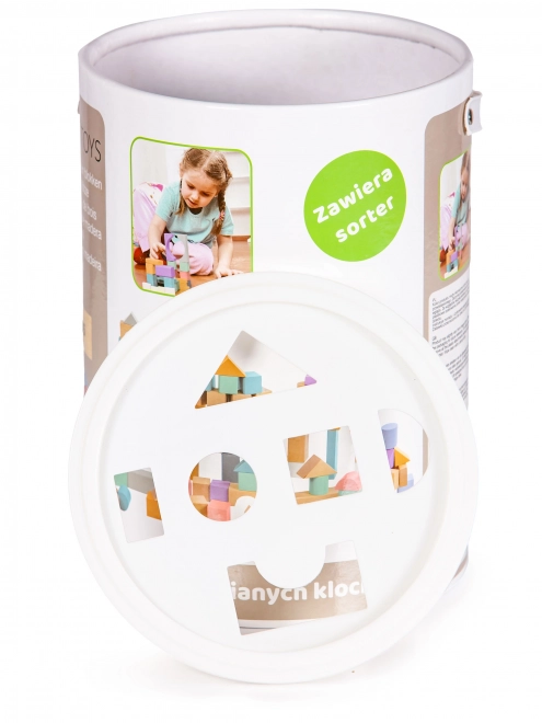 Træklodser 100 stk i spand med sorter Ecotoys