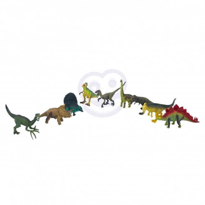 Sæt af dinosaurfigurer med spilleunderlag og kuffert