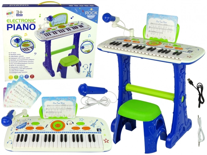Elektrisk klaver-keyboard til børn Blue USB notes
