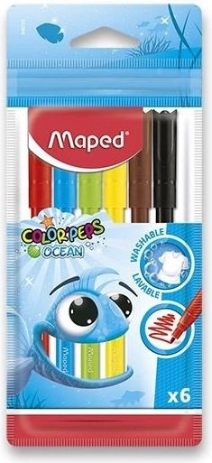Sæt tuscher MAPED Color'Peps Ocean 6 stk.
