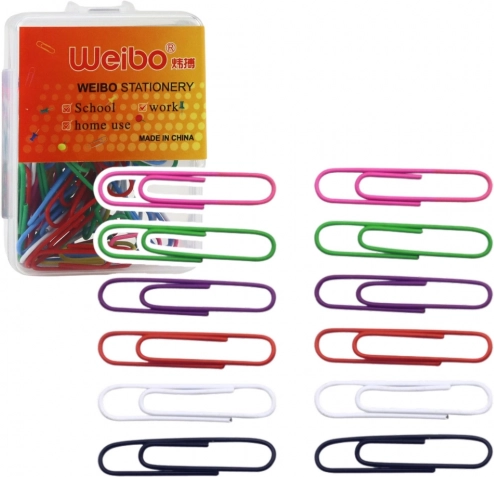 Farvede papirclips 30 mm, 40 stk.