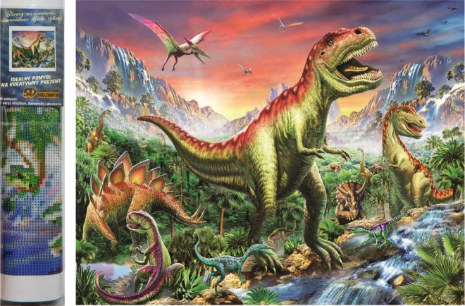 Sæt til diamantmaling - dinosaurer i bjergene