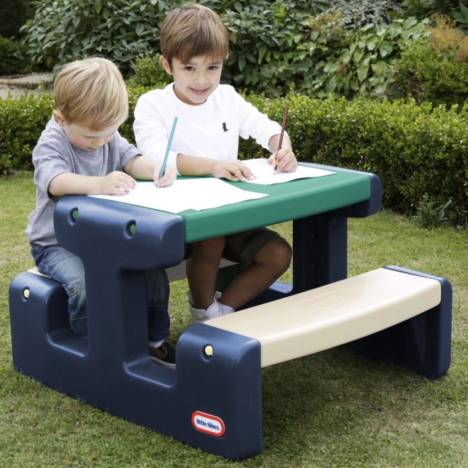 Børnepicnicbord blå-grøn Little Tikes til haven
