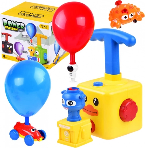 Ballon-affyringsrampe med pumpe og små biler