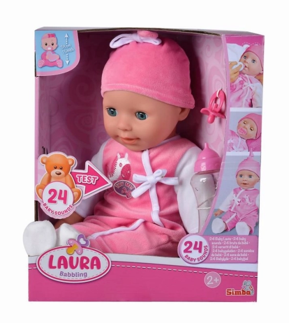 Dukke Laura, 24 babylyde, 38cm