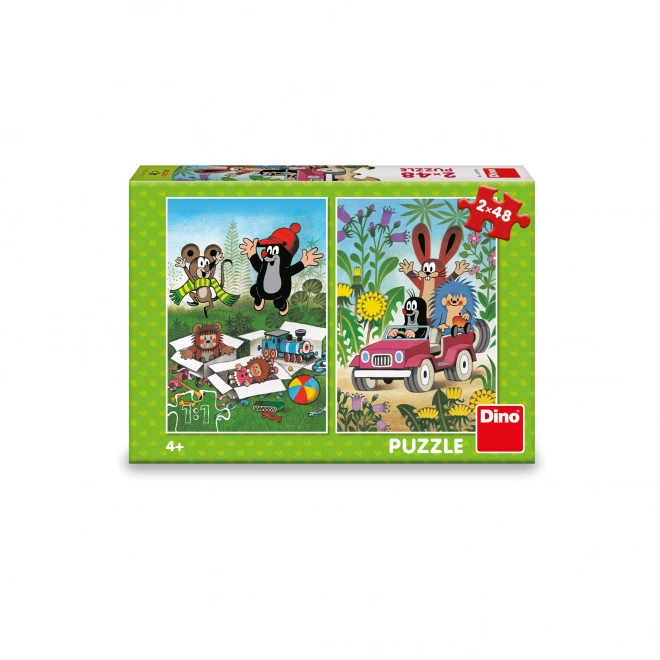 Puslespil 2v1 Krtek er glad - 2 x 48 brikker
