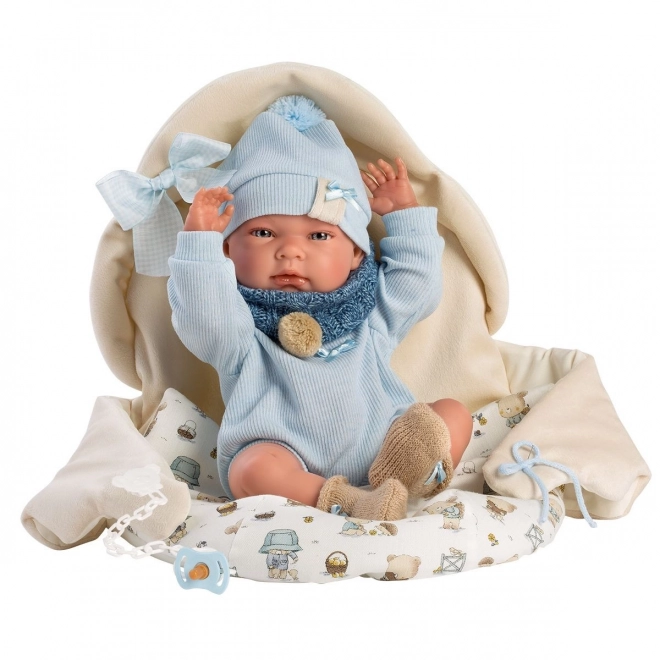 Llorens 73885 NYFØDT DRENG - realistisk babydukke med hele vinylkrop - 40 cm