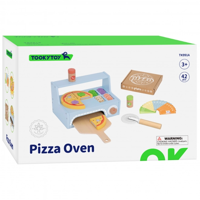 Tooky Toy træ pizza sæt med tilbehør
