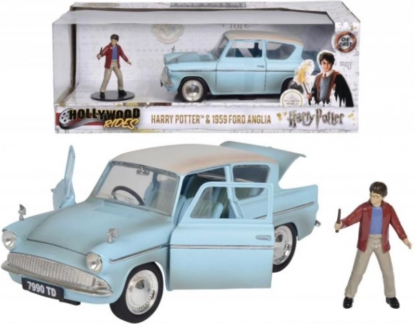 Harry Potter – metalmodel Ford Anglia 1959 1:24 med figur
