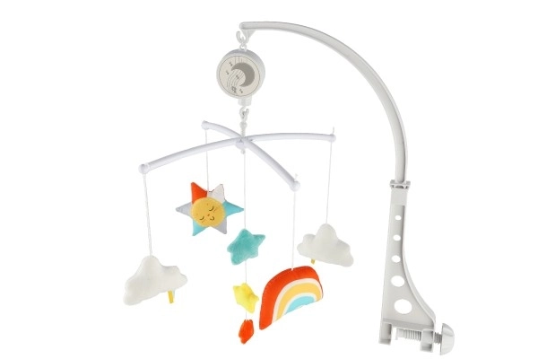 Mobil over babyseng plast/stof med optrækkelig spilledåse i æske 19x33x5,5 cm 6m+