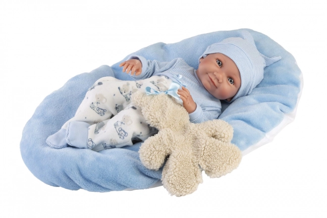 Llorens 73807 NYFØDT DRENGELOTTE - realistisk dukke baby med hele vinylkrop - 40 cm