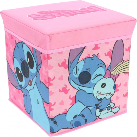 Cozy Noxxiez opbevaringsboks og taburet STITCH til piger 30 × 30 × 30 cm