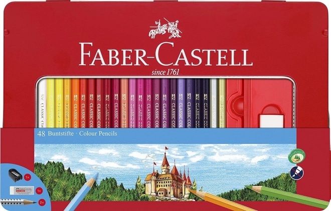 Farveblyanter Faber-Castell med metaldåse