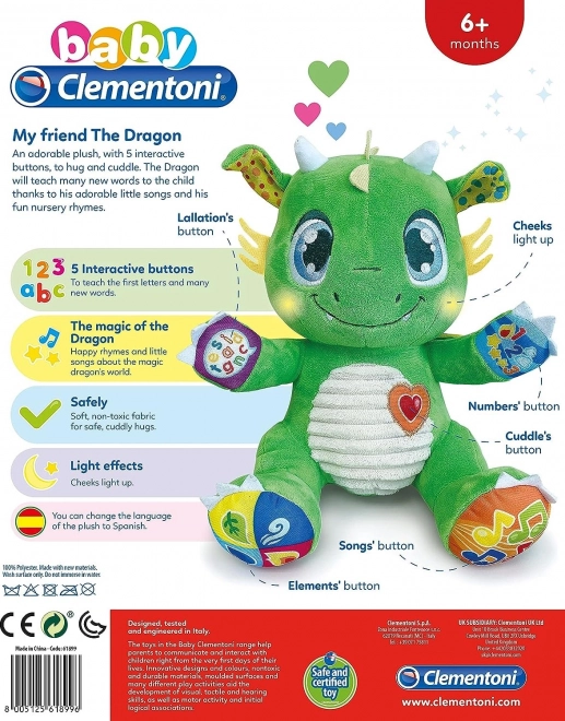 CLEMENTONI BABY Interaktiv Drage DK,SK,HU,PL