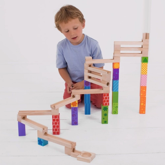 Bigjigs Toys Træ kuglebane farverig