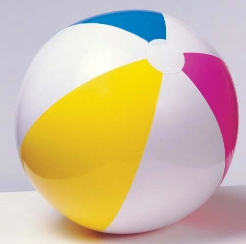 Oppustelig bold med regnbuestriber - 61 cm